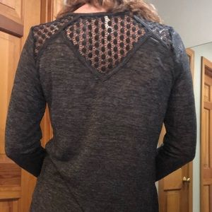 Sheer, Flirty Top With Sunflower Lace Back
